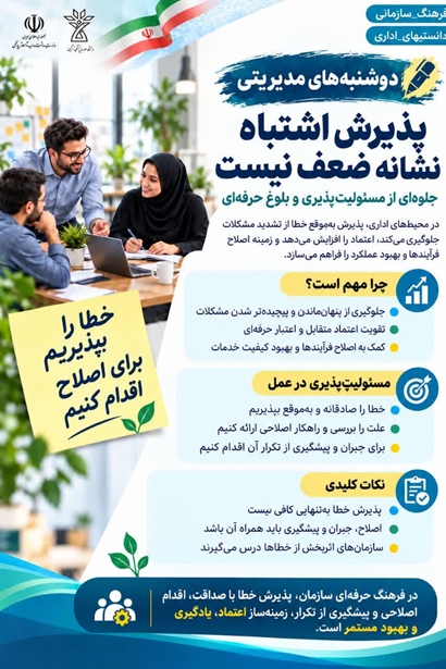 پذیرش اشتباه، نشانه ضعف نیست؛ جلوه‌ای از مسئولیت‌پذیری و بلوغ حرفه‌ای است